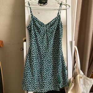 Green floral princess polly mini dress size 8 US